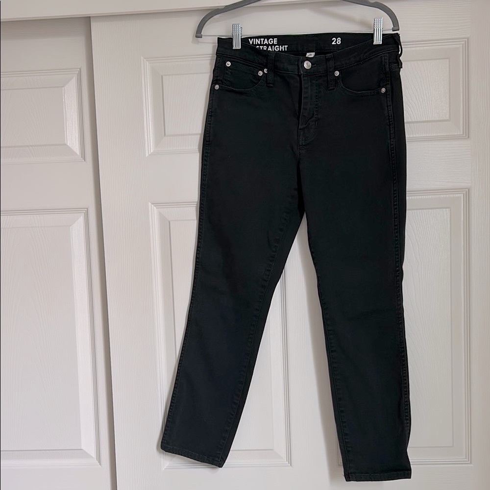J. Crew Vintage Straight Black Jeans, size 28